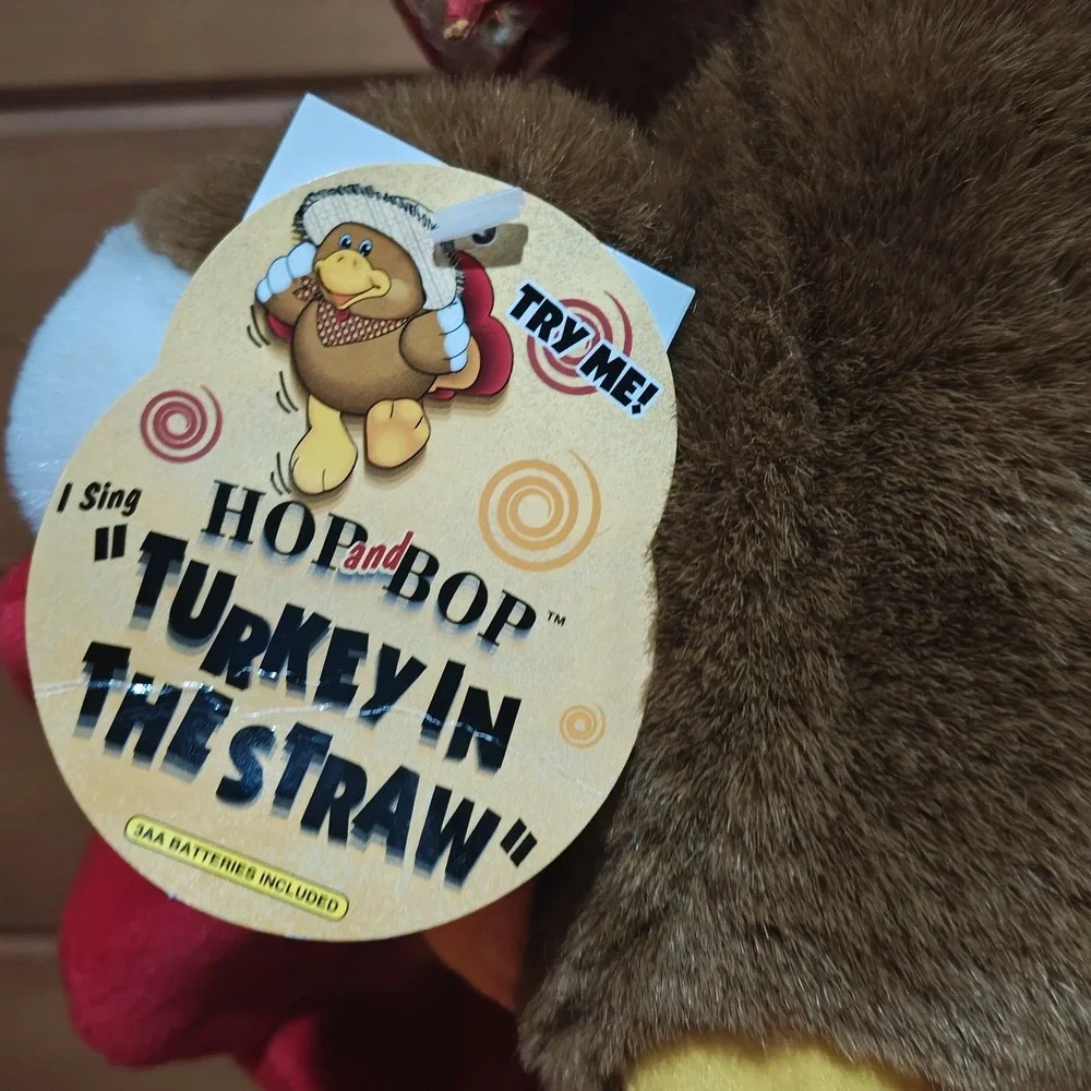 Turkey In The Straw Animatronic Hop And Bop Sings Gobbles Plush Thanksgiving E52
